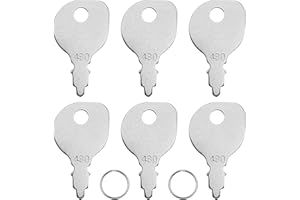 6 Pack Universal 430 691959 Ignition Key + 2 Key Rings, Replacement for Lawn Mower Riding Lawnmowers Compatible with Briggs &