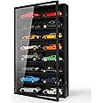 1/24 Scale Diecast Display Case Wall Mount Clear Model Car Display Case Model Cars Storage Cabinet Rack with Acrylic Door Holds 16 Cars