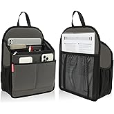 DELTAMANN Premium Wider Rugged Backpack Organizer Insert for Men Women Travel Work - 19 Pockets, Padded Nylon, Handle - Large,Gray