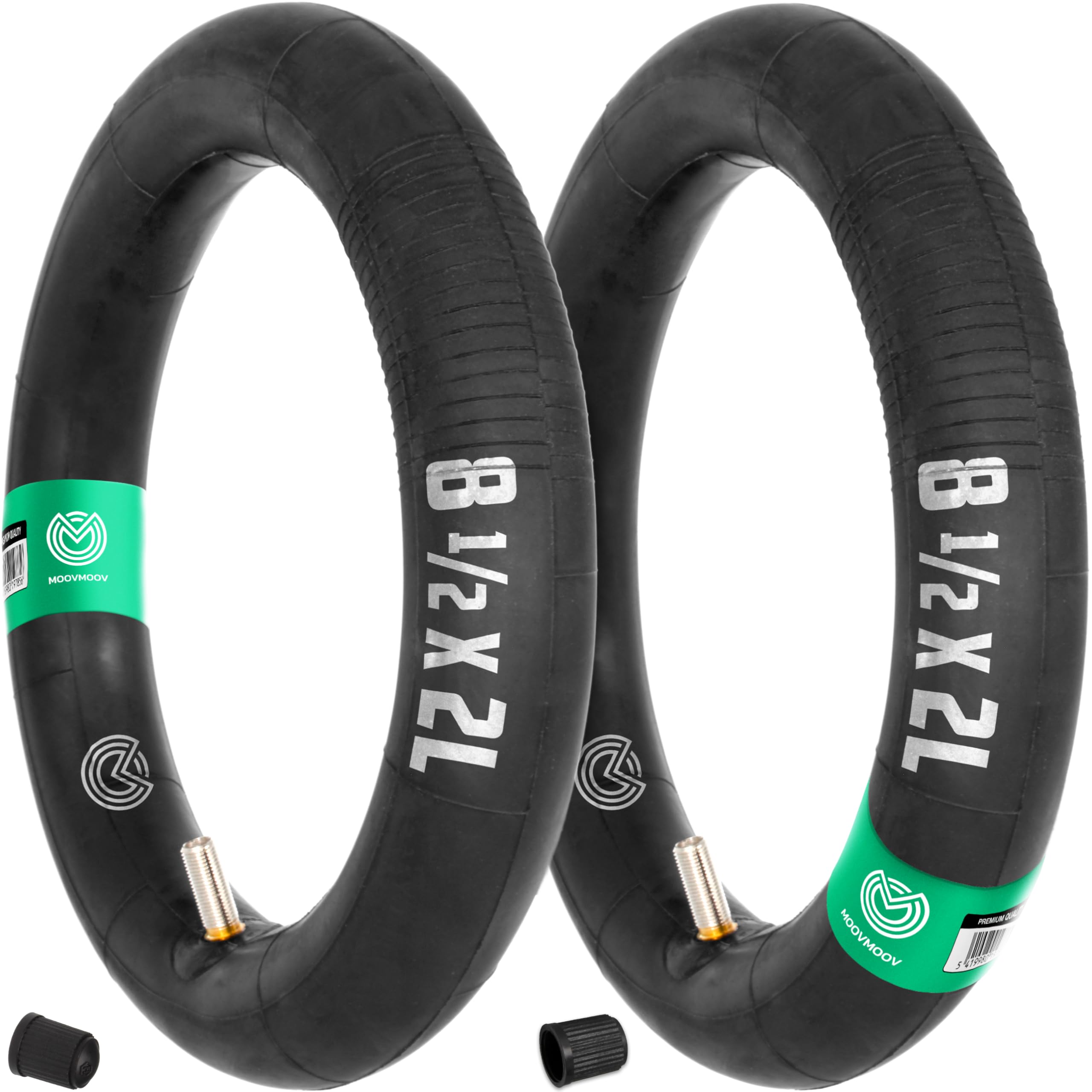 MOOVMOOV (2-Pack) 8 1/2 x 2L Inner Tubes Straight Valve - Xiaomi M365 Inner Tube & Other Models - Highly Resistant - 8.5 inches Replacement Tubes for Electric Scooters 8.5 Inches Wheels