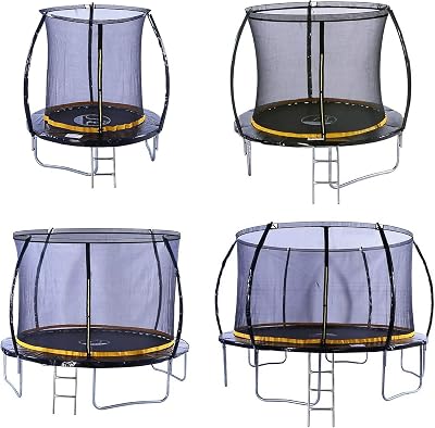 KANGA 8ft Trampoline with Enclosure, Ladder & Anchor Kit (Curved) Round