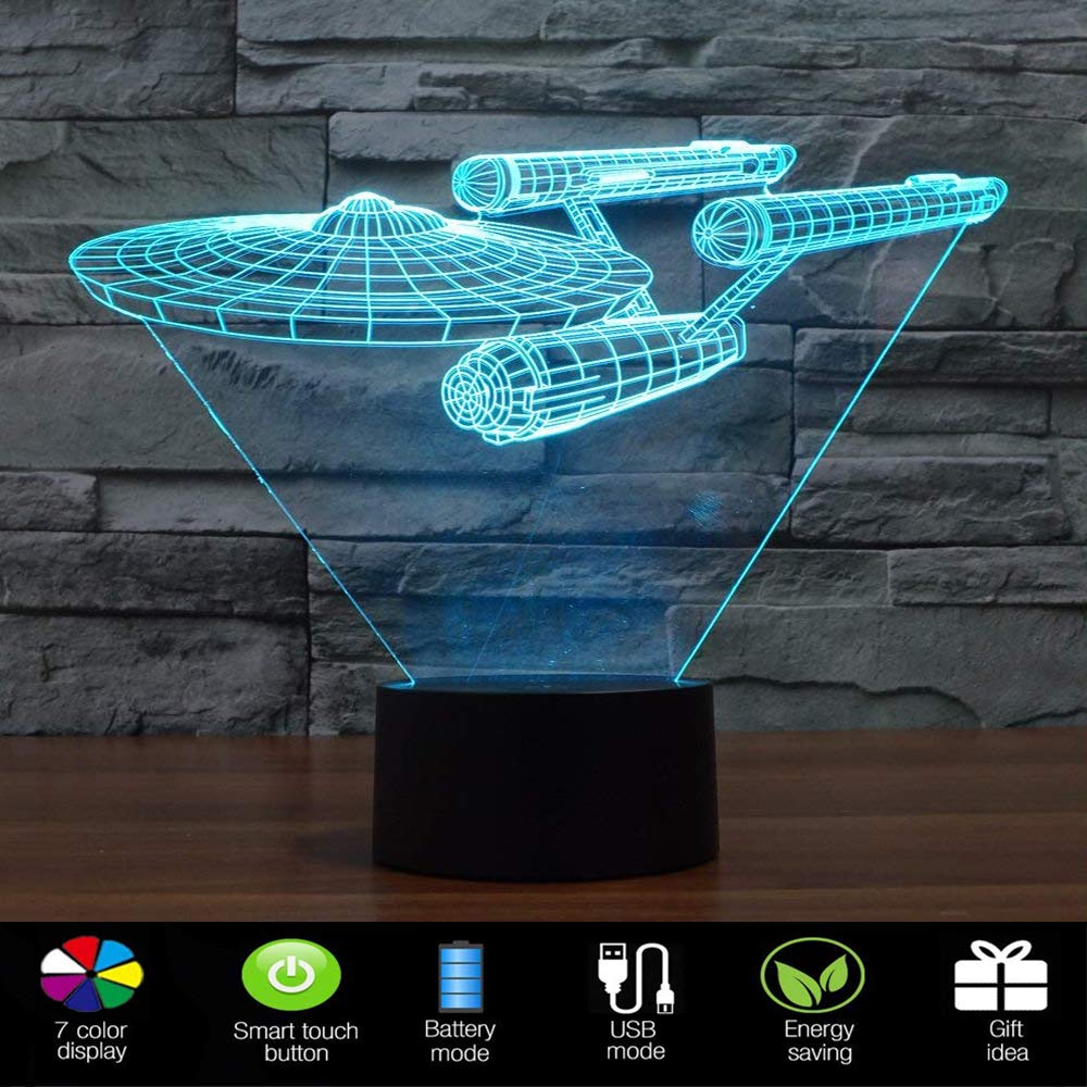 Star Trek Warships 3D Lamp Colorful Touch LED Atmosphere Lights