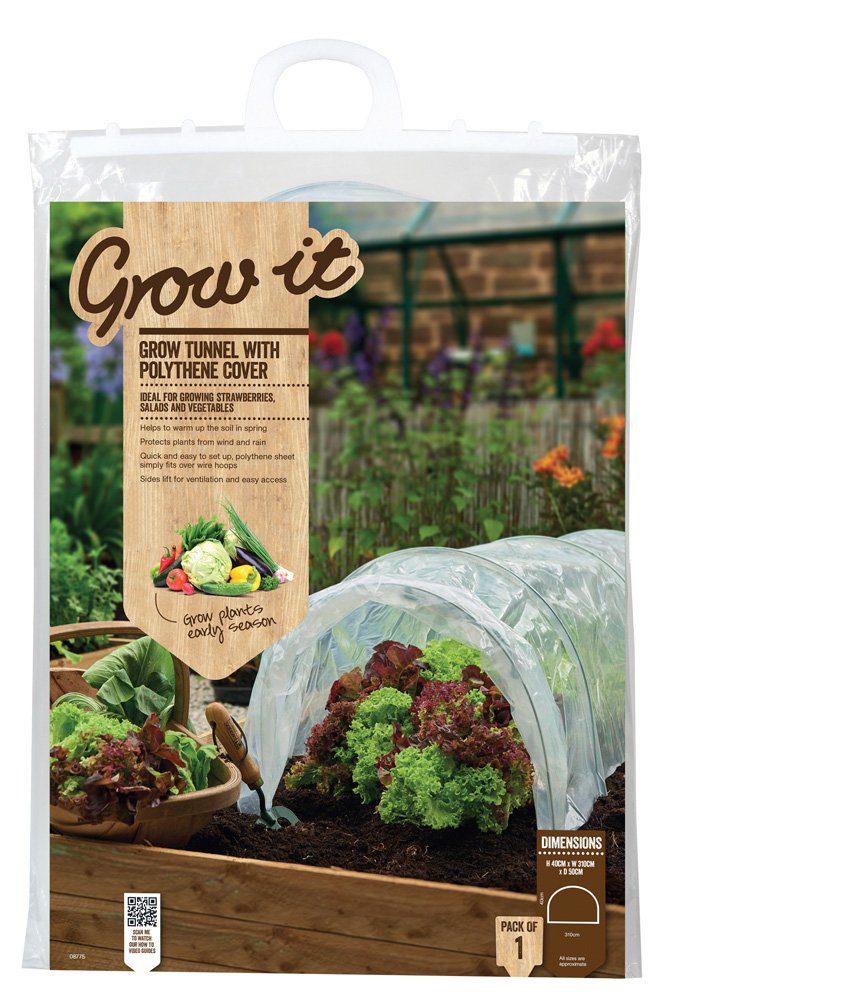 Grow It 08775 Grow Tunnel with Net Cover, Multi-Colour, 45 x 4 x 66 cm