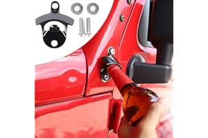 CheroCar Body Mounted Beer Bottle Opener for Jeep Wrangler JK JKU Unlimited 2007-2018, Exterior Accessories, Black