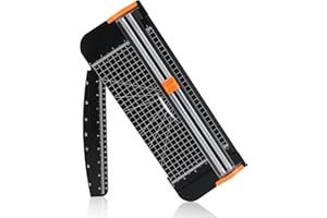 ILORVIUN A4 Paper Cutter 12 Inch Paper Trimmer Scrapbook Supplies Tool for Craft Paper, Photo, Cardstock with Security Safeguard and Foldable Ruler（Black）