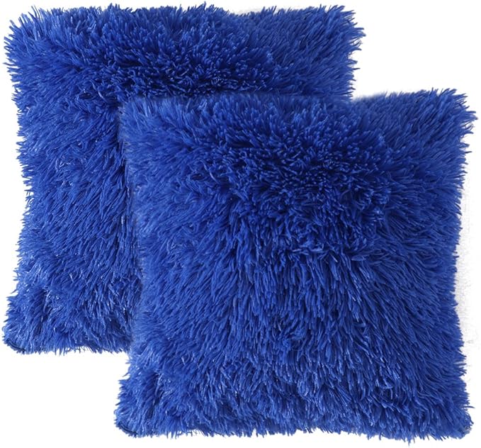 MIULEE Pack of 2 Faux Fur Throw Pillow Cover Fluffy Soft Decorative