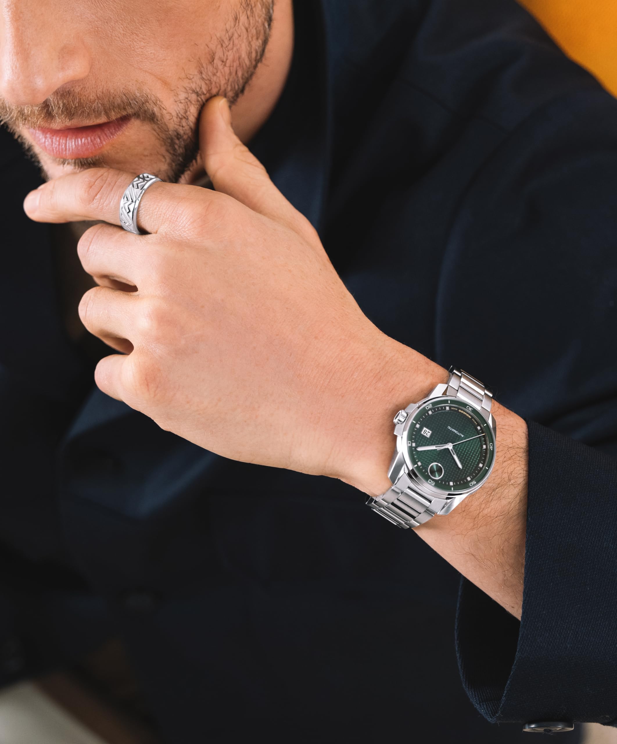 Movado Bold Verso Men’s Automatic Watch – 41 mm Case, Stainless Steel Bracelet, Self-Winding, Sophisticated Style, Gift for Him