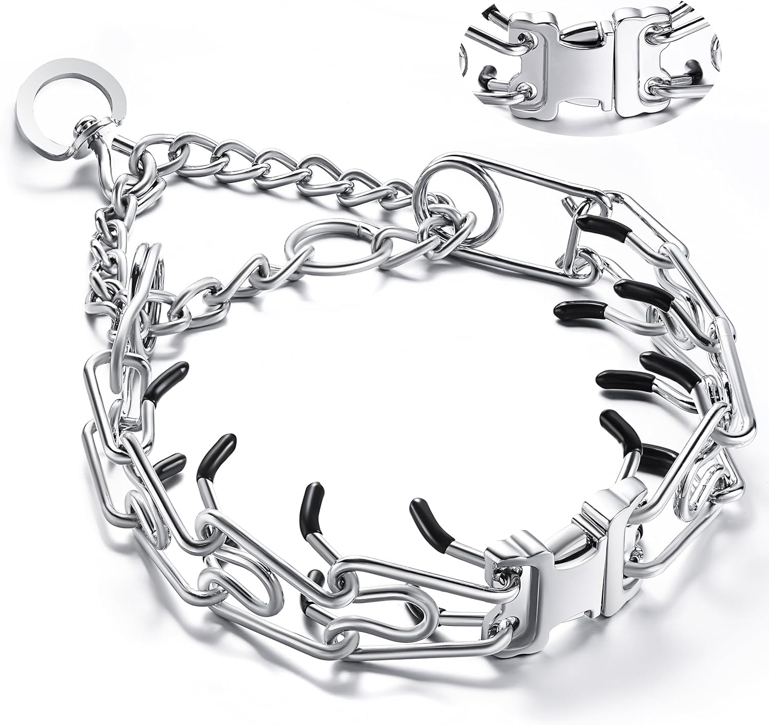 Photo 1 of JIPIMON Dog Collar, Adjustable Stainless Steel Collar with Quick Release Buckle for Small Medium Large Dogs (M&L/Neck Girth 14.5"-18.6")