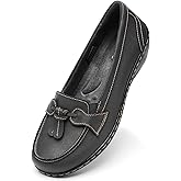 Artisure Women's Classic Comfort Leather Loafers Casual Slip-Ons Stylish Tassel Dress Shoes Cute Work Office Flats Everyday Walking Shoes