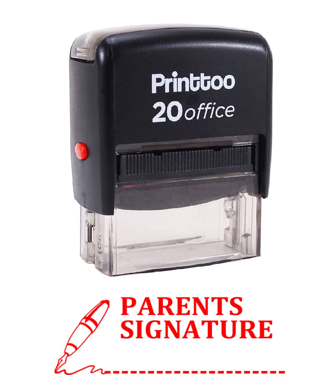 Printtoo Parents Signature Self Inking Rubber Stamp Office Stationary Custom Stamp-Red