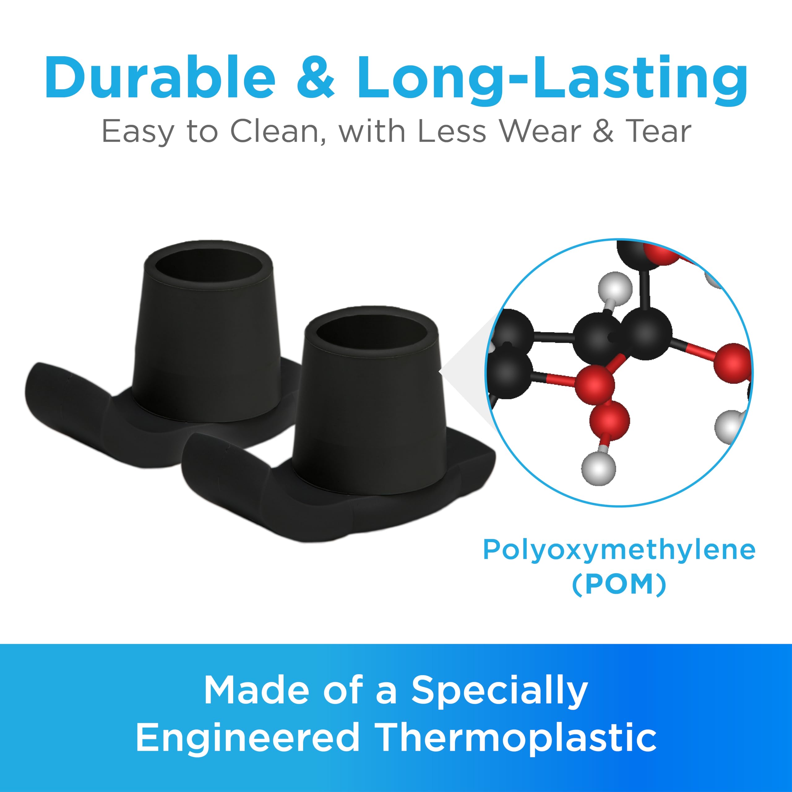 Nova Joy Walker Glide Skis for Seniors & Adults - Durable Covers for Walkers - Essential Sliders for Mobility-impaired Users - Indoor/Outdoor - Black - 1 Pair with 3 Set of Fabric Covers