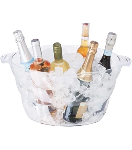Tiawudi 6 Pack Ice Bucket, Plastic Wine Chiller For Champagne Beverage Soda And Beer Wine Bottle Cooler Ice Tub Multiuse Clear Bucket As Vase Flower Pot Or Trash Bin - View #10
