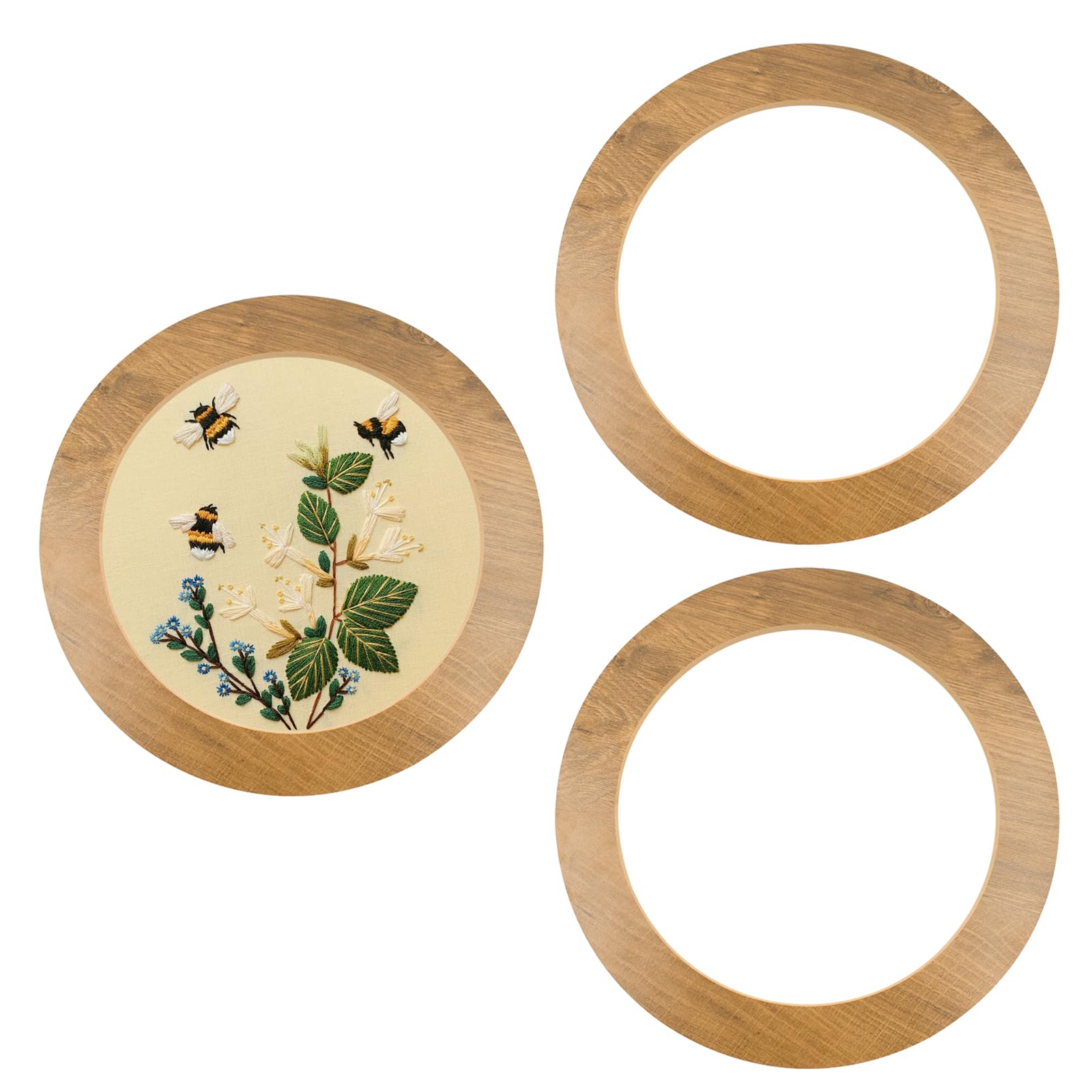 Photo 1 of 3 PCS Wooden Embroidery Frame for Display, 8 Inch Round Decorative Embroidery Hoop Display Frame for Finished Cross Stitch, DIY Art Craft Sewing Ornaments (Not Included Hoop)