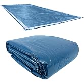 Robelle 16 x 36 ft Heavy Duty Super Winter Pool Cover for Inground Pools | Blue Pool Cover, 5 ft Overlap (21 x 41ft Cover Size), Solid 8 x 8 Scrim, 2.36 oz/yd2, 10-Year Warranty, Style: 351636RA
