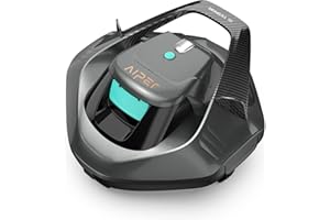 AIPER Cordless Robotic Pool Cleaner, Pool Vacuum with Dual-Drive Motors, Self-Parking Technology, Lightweight, Perfect for Above-Ground/In-Ground Flat Pools up to 40 Feet (Lasts 90 Mins)