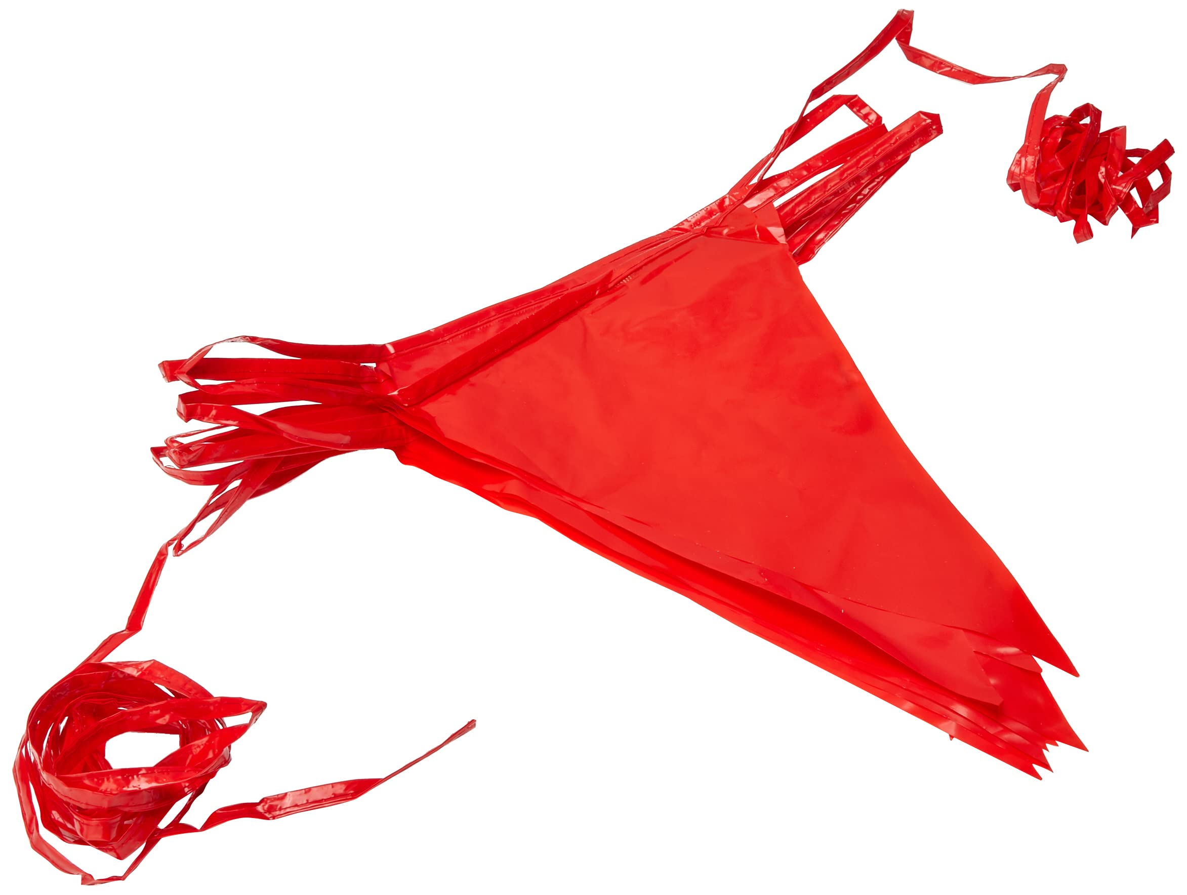 Bunting Red 10 metres with 15 Triangle Flags, Plastic