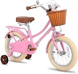 STITCH MANCHI 12 Inch Kids Bike with Basket Stabiliser Pink Girls 3-4 view 2
