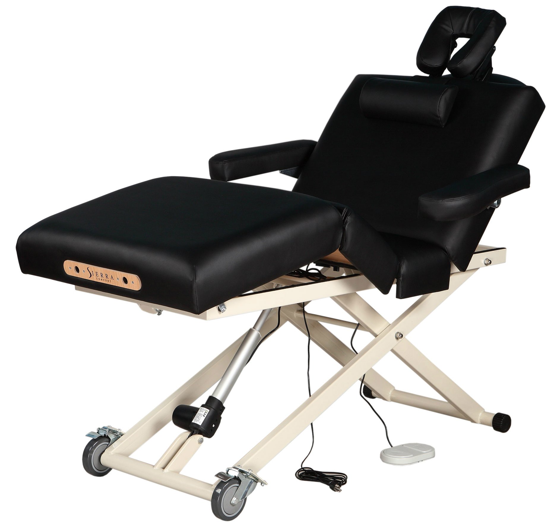 Sierra Comfort Adjustable 4Section Electric Lift Massage Table, black