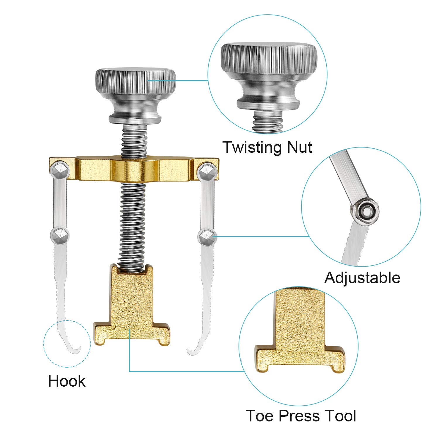 2 Pieces Ingrown Toenail Lifter Ingrown Toenail Tool Toe Clamp Stainless Steel Foot Care Tool for Paronychia (Gold): Beauty