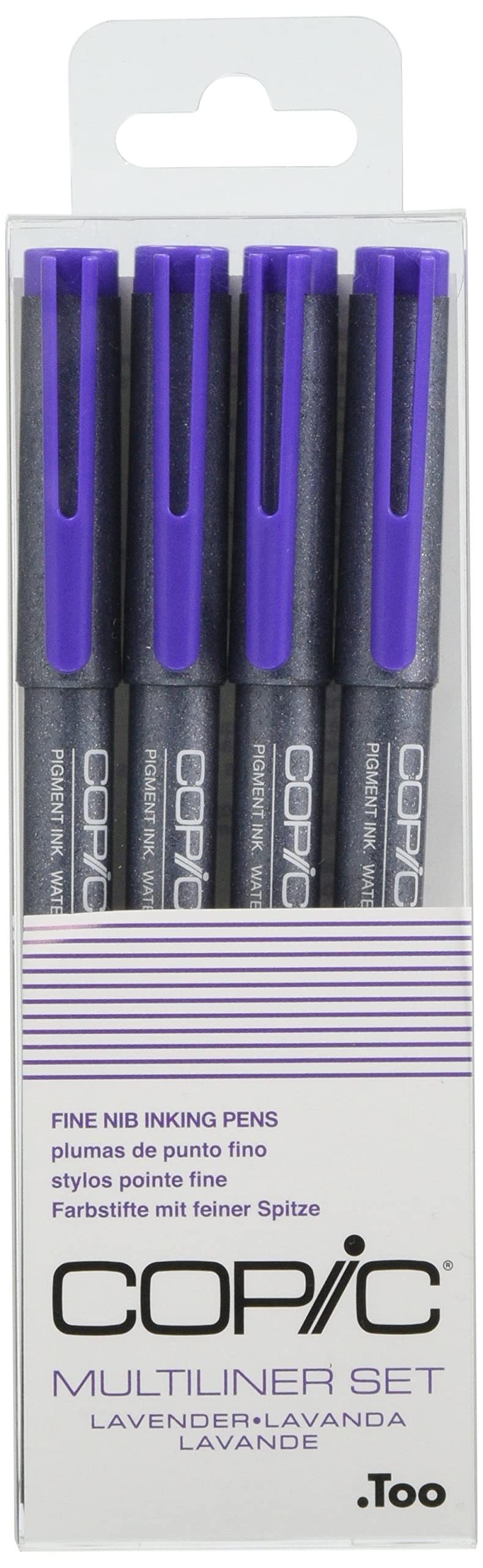 COPIC Multiliner Coloured Marker Pen - lavender Set 4 pcs. assorted, For Art & Crafts, Colouring, Graphics, Highlighter, Design, Anime, Professional & Beginners, Art Supplies & Colouring Books