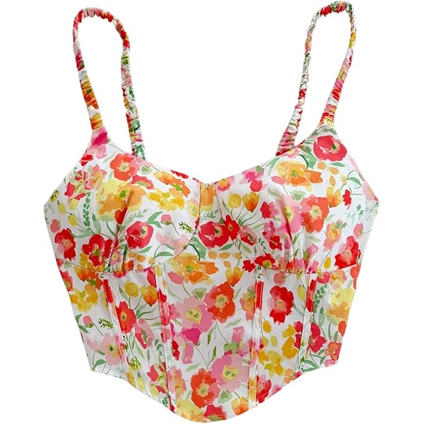 Amazon.com: ELLACCI Women's Embroidery Floral Hollow Lace Bustier