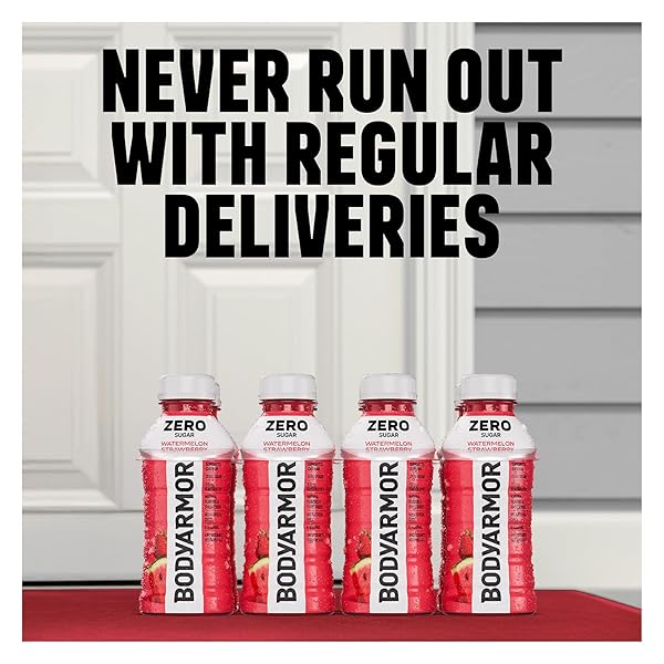 BODYARMOR ZERO SUGAR WATERMELON STRAWBERRY, SUGAR FREE SPORTS DRINK – LOW-CALORIE HYDRATION – NATURAL FLAVORS WITH POTASSIUM PACKED ELECTROLYTES, ANTIOXIDANTS, AND B-VITAMINS, 12 FL OZ (PACK OF 8)