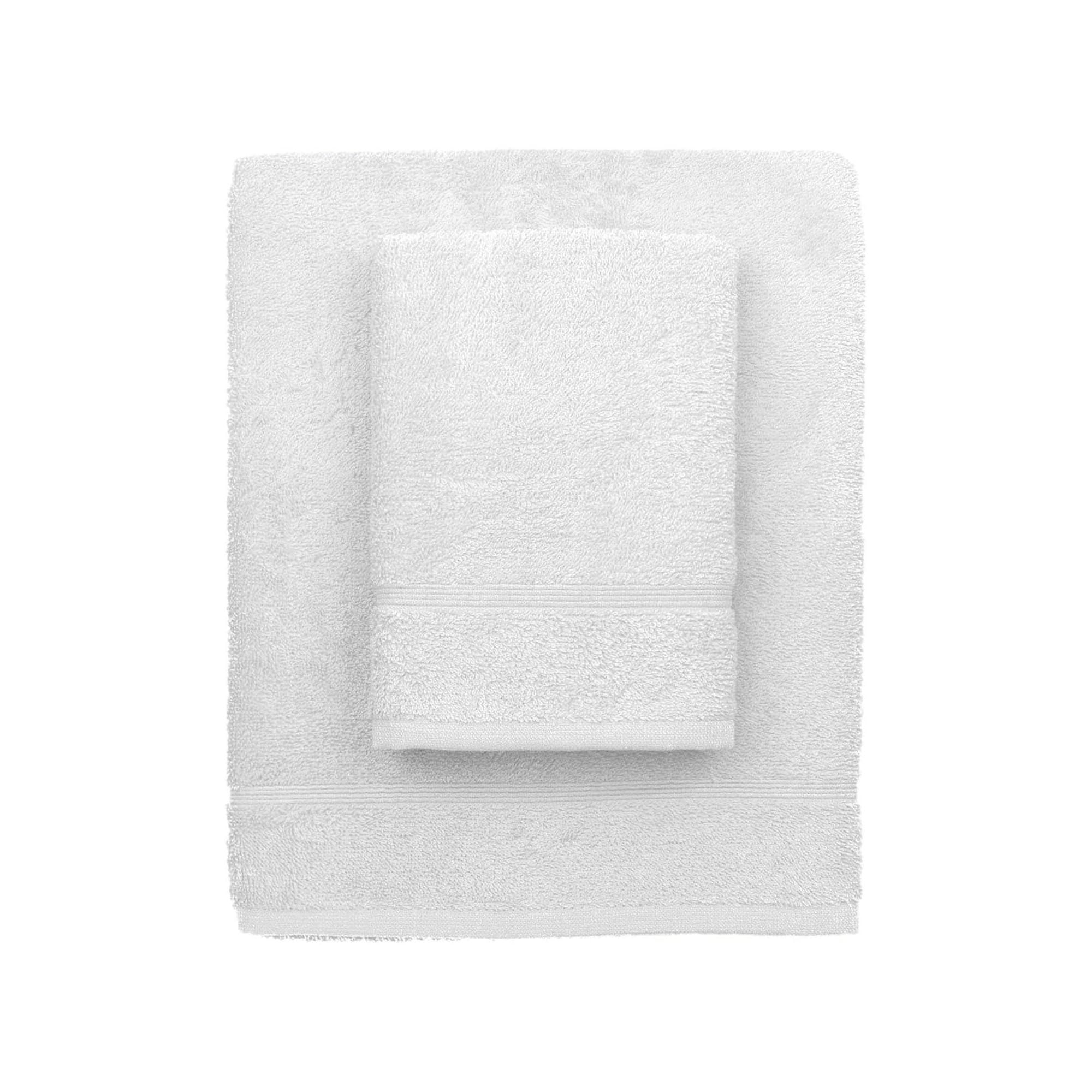 zer0bed, Lilac Bath Towels, Set of 2 Bath Towels, Face Towel, Bidet Towel, Plain Colour, White, 100% Cotton, Set of 2