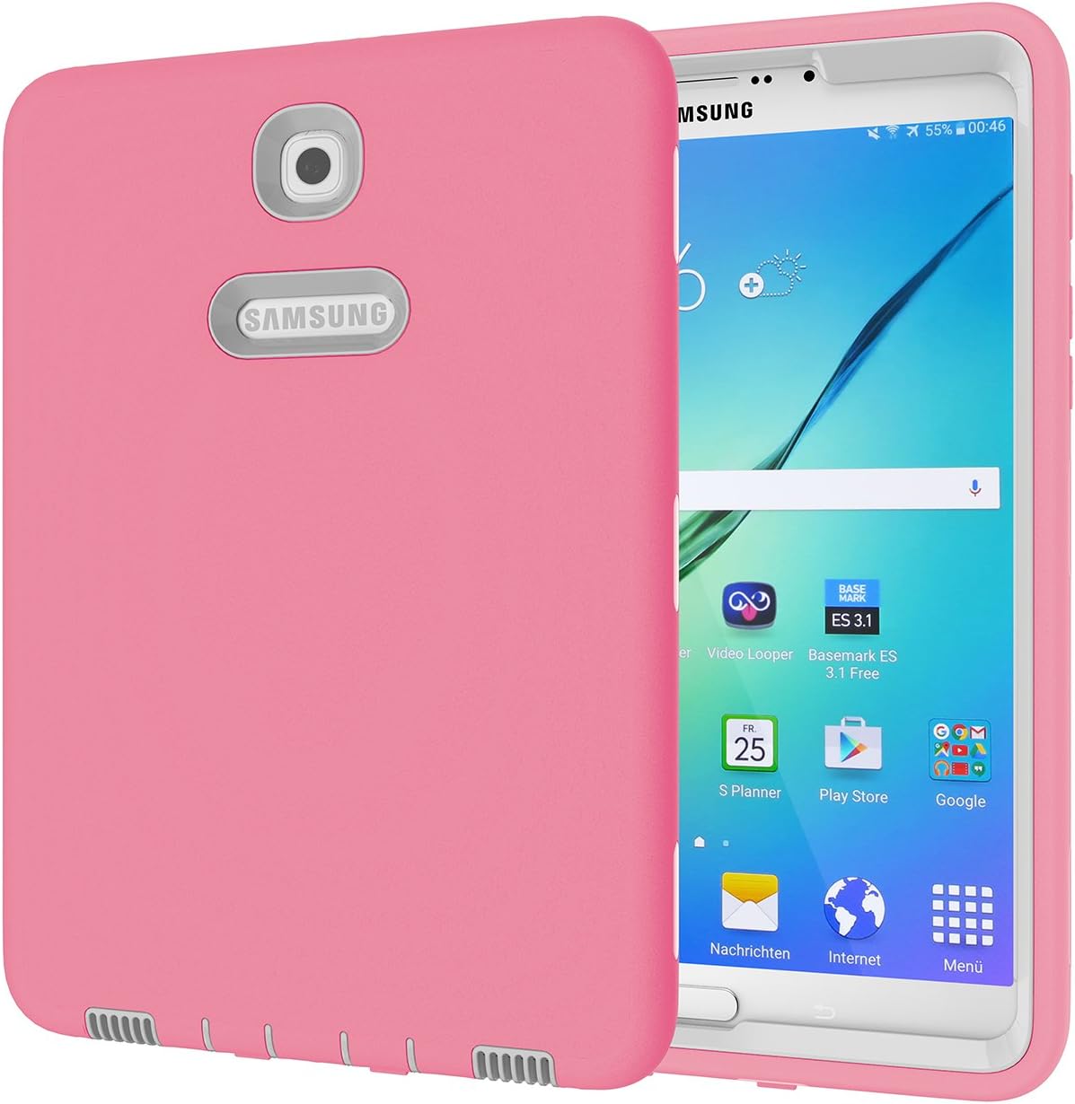 Ycxbox Samsung Galaxy Tab S2 8.0" Case,Hybrid Galaxy Tab S2 8.0 Case Cover,Rugged Heavy Duty Kids Proof Protective Case for SM-T710 / SM-T713 /SM-T715 2017