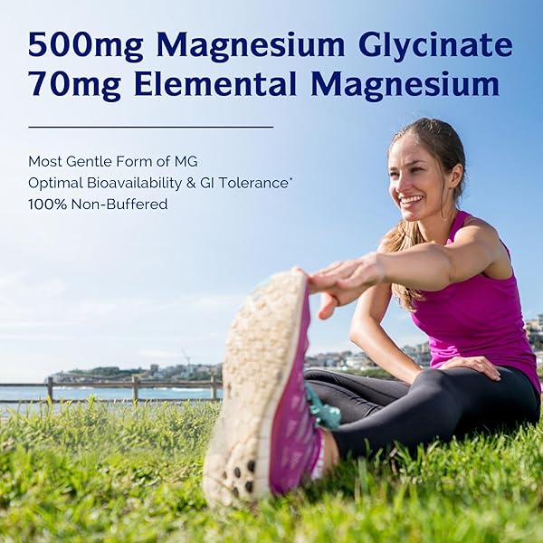 INNATE VITALITY MAGNESIUM GLYCINATE 500MG | 70MG ELEMENTAL MAGNESIUM SUPPLEMENT- HIGH ABSORPTION, NON BUFFERED, NON-GMO & NO GLUTEN – NERVE, MUSCLE, BONE HEALTH – 120 VEGAN CAPSULES MAGNESIO