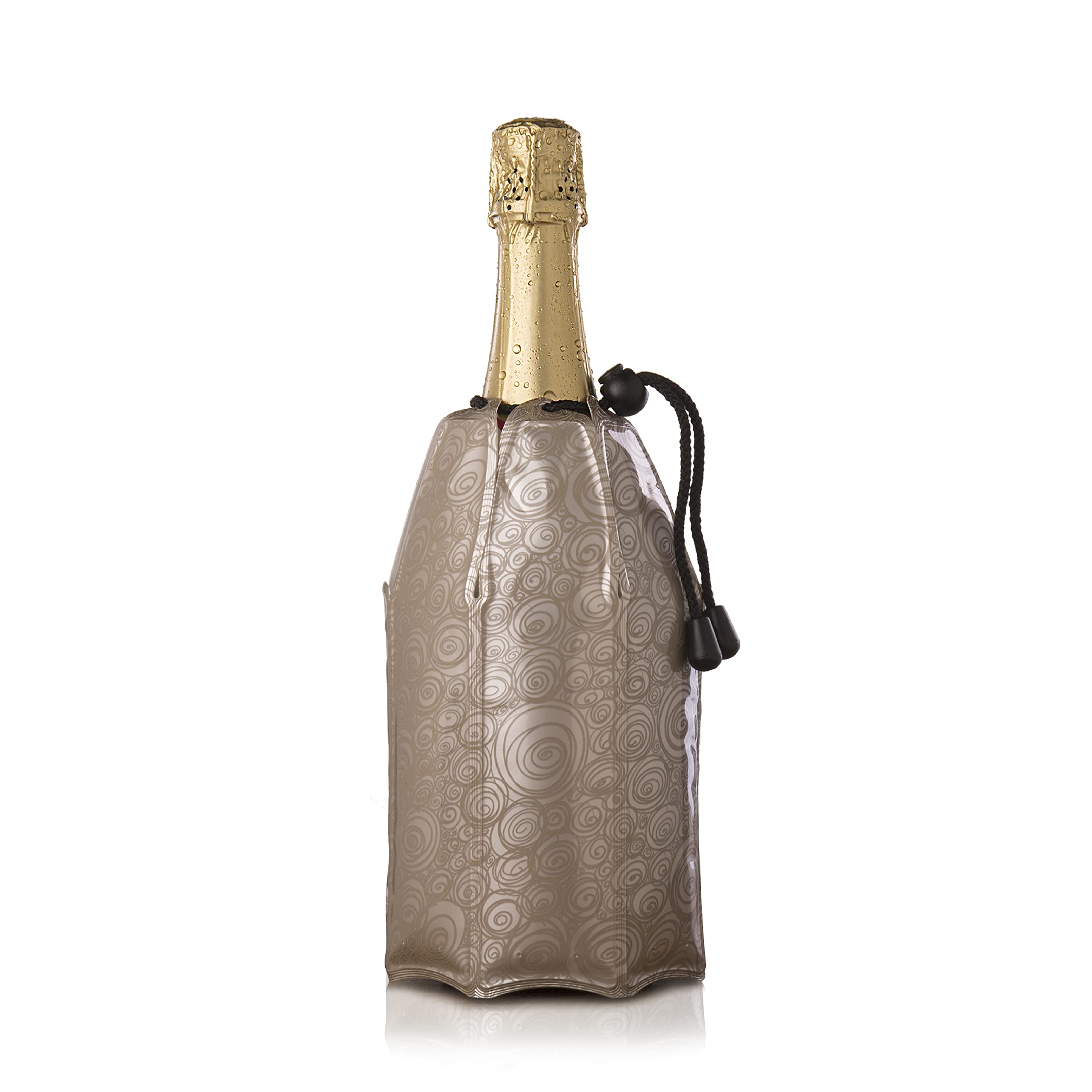 Vacu Vin Champagne Cooler Sleeve – Platinum – Flexible Champagne Bottle Chiller – Reusable Ice Sleeve – Metallic Wine Accessory – Fits 750ml Bottles – Fast, Elegant Cooling for Any Occasion — image 1