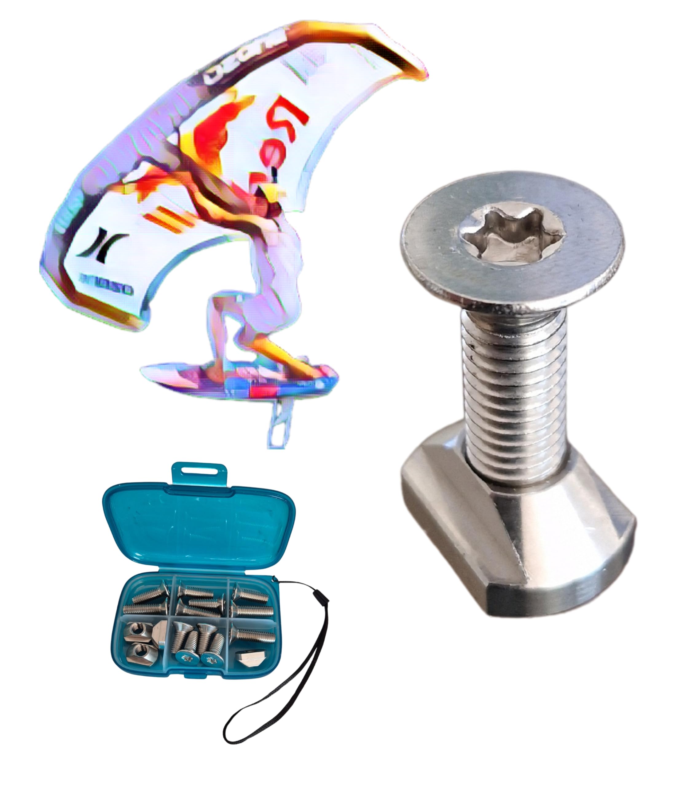 Enhanc3d Designs - Nuts and Torx Screws for Wingfoil, Hydrofoil, Surfoil in Marine Grade Stainless Steel… (M8)