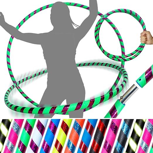 PRO Hula Hoops Reifen für Anfänger und Profis (UltraGrip/Glitter Deco
