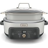 Ninja&reg; PossibleCooker&trade; PRO Plus, 8.5-qt, Amazon Exclusive Bone &amp; Champagne | 9-in-1 replace 16 tools, Slow Cook, Sear, Saut&eacute;, Proof, Pasta/Rice, oven-safe ceramic pot, cooker-to-oven-to-table, MC2001WH1