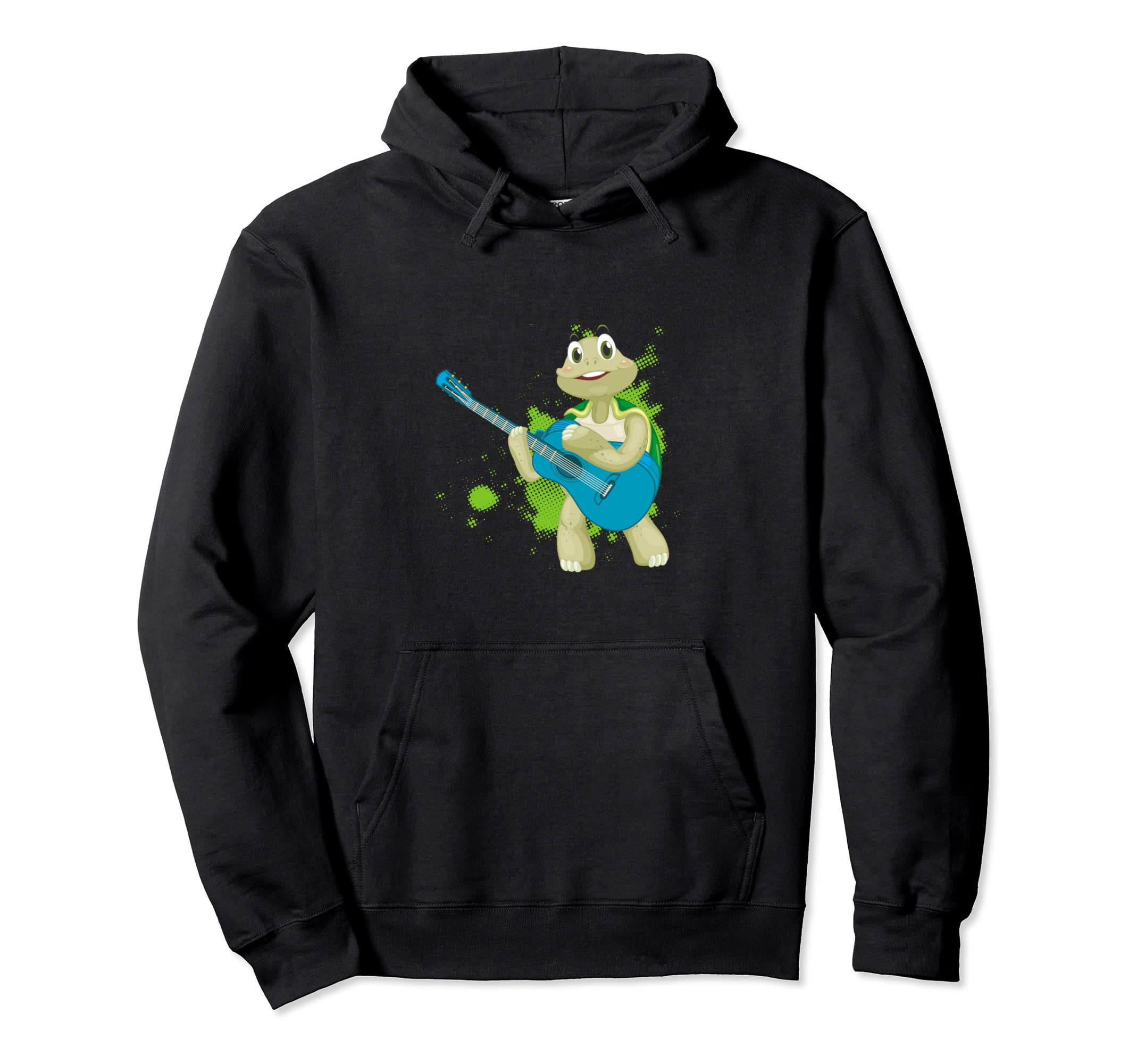 Turtle Playing Acoustic Guitar Musical Fans Band Reptiles Pullover Hoodie