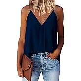 miduo Womens V Neck Strappy Tank Tops Loose Casual Sleeveless Shirts Blouses
