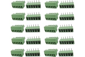 Cermant 10 Set 6 Pin 15EDG 3.81mm KF2EDG PCB Screw Terminal Block Connector Plug-Pin Right Angle Header Socket (6P 10Set)