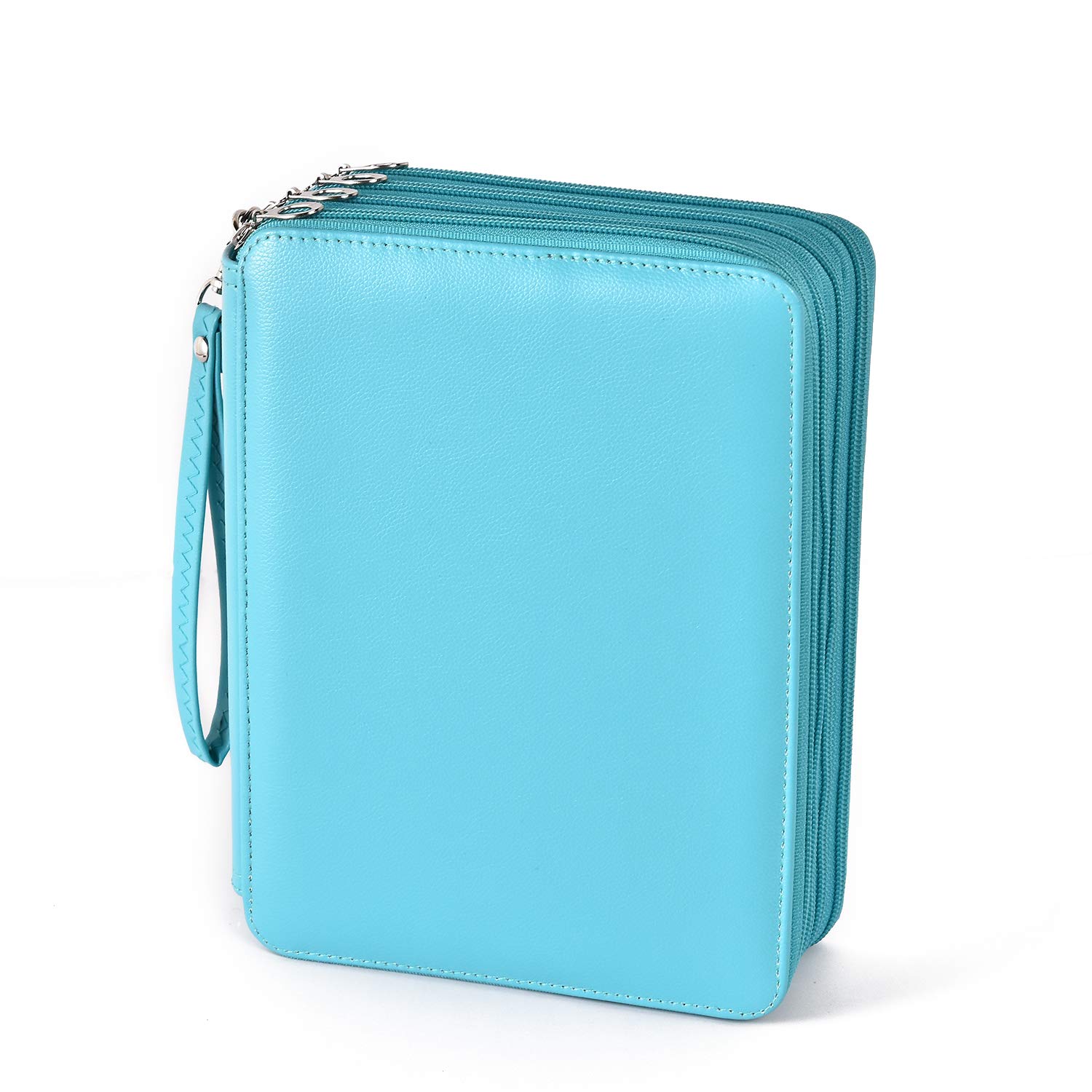 Becho Multifunction Zipper Soft Leather Pencil Case with Multi-Layer Zipper Separation High Capacity Holder Pouch Pen Bag Colored Pencil Pen Box 184 Slots (Green)