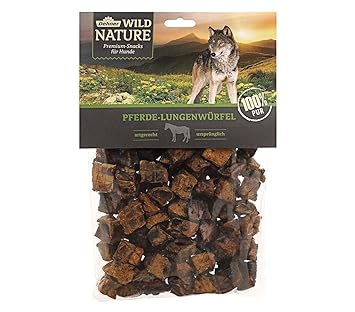 Dehner Wild Nature Hundesnack, Pferde-Lungenwürfel, naturbelassen, 200 g