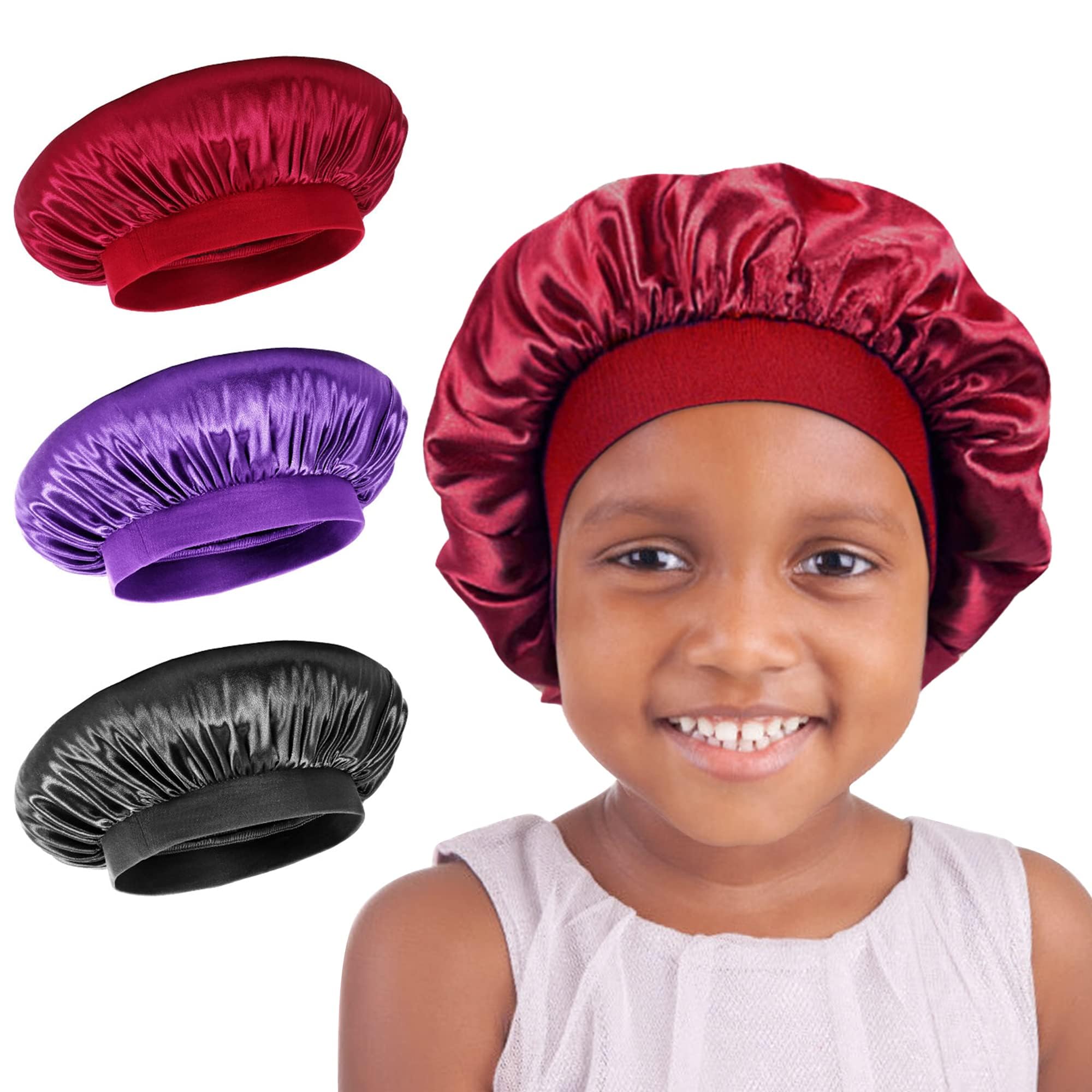 Kids Satin Bonnets - Childs Bonnet Hair Kids Shower Caps Kids Curly Hair for Kids Childs Girls