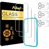 Ailun Screen Protector + Camera Lens Protector for iPhone 17 Pro, 3+3 Pack | 6.3 inch, Tempered Glass, Installation Frame, Sensor Protection, Dynamic Island Compatible, Case Friendly