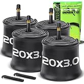 Hydencamm 2/4 Pack 20/26 X 3.0/3.50 Bicycle Tube, 32mm AV Schrader Valve | 20/26x3.0, 3.30, 3.5 Fat Tire Bike Inner Tubes, 2 Tire Levers, Butyl Rubber, Inner Tube for Road/Mountain/E Bike