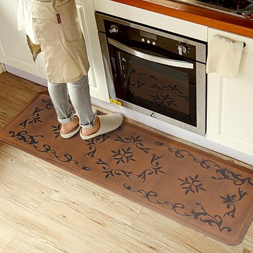 Amazon Com Licloud Kitchen Mat Long Anti Fatigue Mat Comfort Floor Mat Non Toxic Mat 24 X 70 Inches Antique Light Flower Kitchen Dining