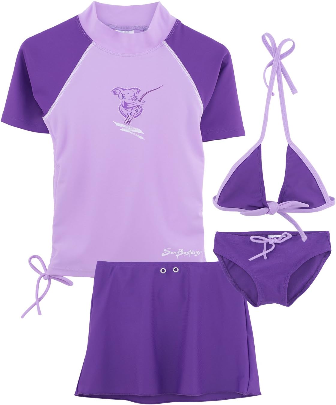 SunBusters Girls Ruched Swim Set 12 mos-12 yrs, UPF 50+ Sun Protection