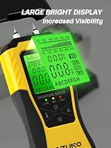 AZUNO Wood Moisture Meter 8 Modes Digital Damp Tester Backlit LCD 3 Color view 8