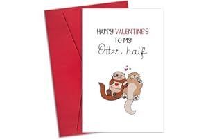 OGEBY Funny Otter Valentines Day Card Gift for Boyfriend Girlfriend, Otter I Love You Valentines Day Cards Gifts for Husband Wife