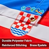 SHATCHI Croatia Flag 5ft x 3ft with Brass Eyelets Polyester National Banner view 6