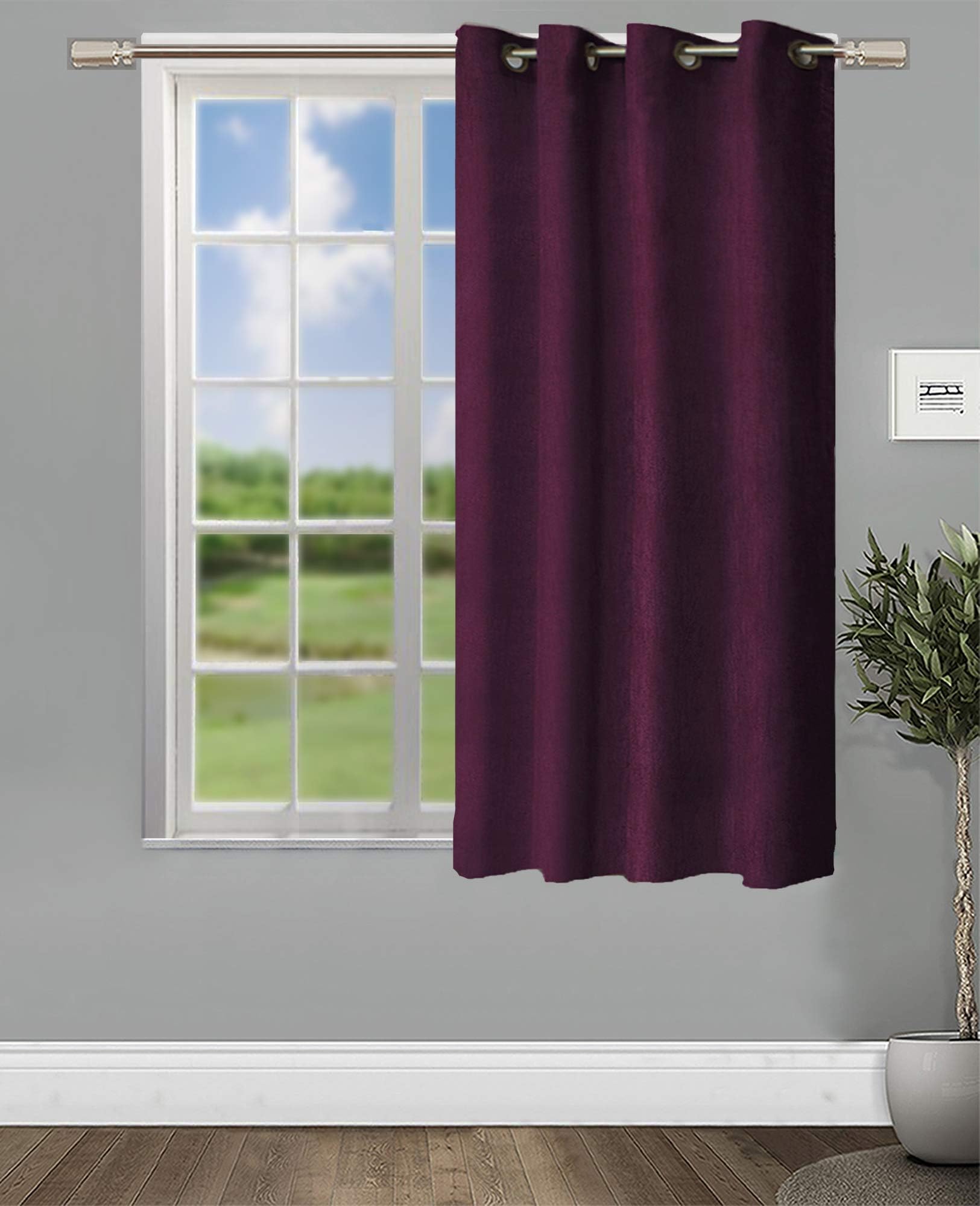 Home Candy Elegant Wine Color Window Curtain