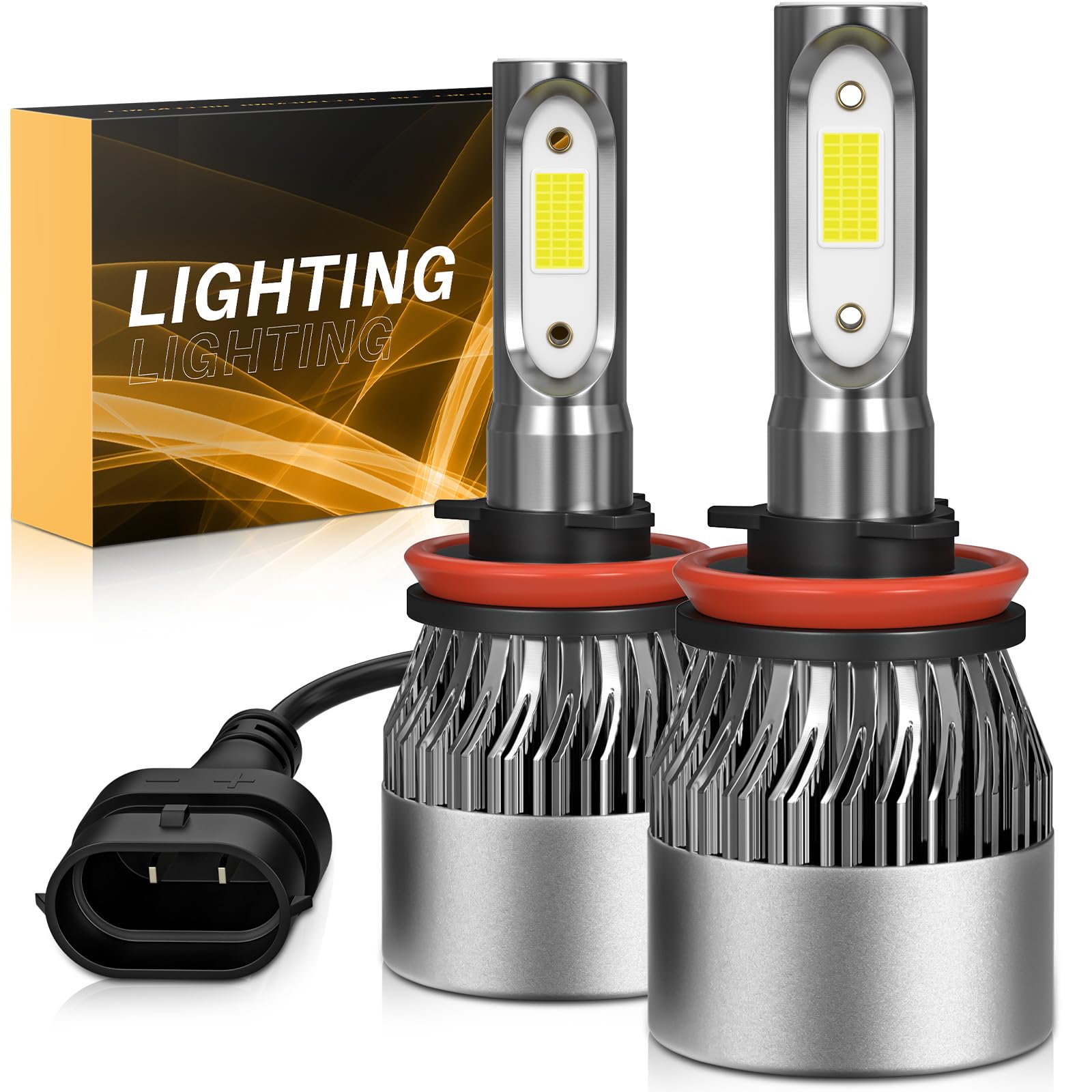 Photo 1 of WISONDAP ?? ?? ??? Bulb 6500K Cool White 60000LM 900% Brighter, 1:1 Beam Plug and Play IP68 Waterproof Off-Road Lights, Pack of 2