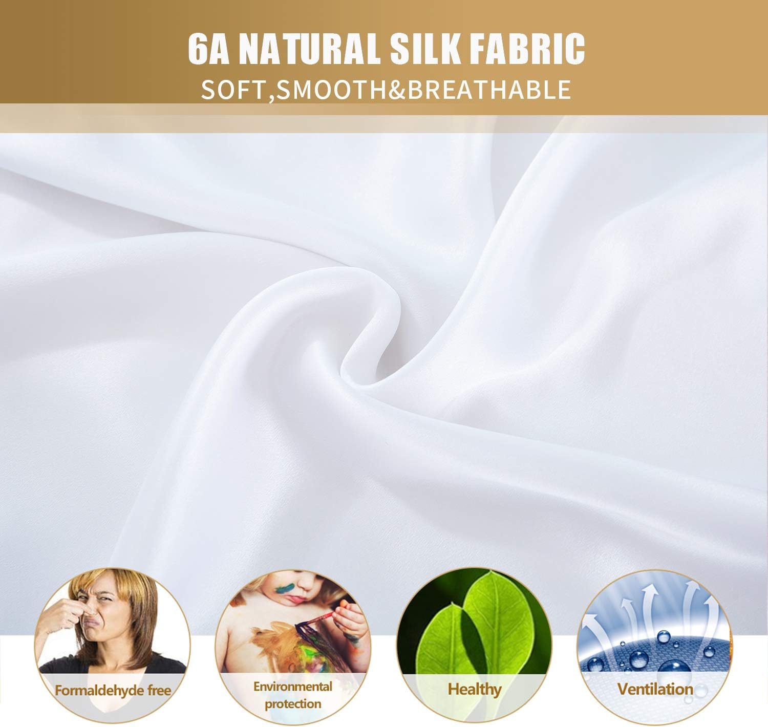 ZIMASILK 100% Mulberry Silk Pillowcase for Hair and Skin Health Both Sides 19 Momme Premium Grade 6A Silk, Soft & Smooth - Image 4