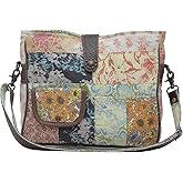 Myra Bag Western Leather Shoulder Bag for Women - Upcycled Canvas Crossbody Bag Le Fleur